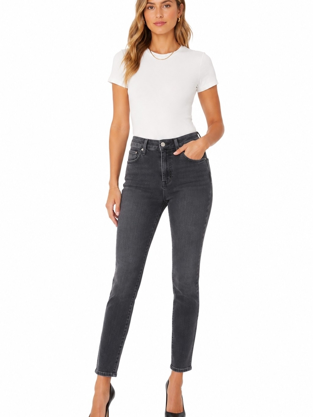 Liverpool High-Rise Ankle Charcoal Skinny Jeans Women's 4/27